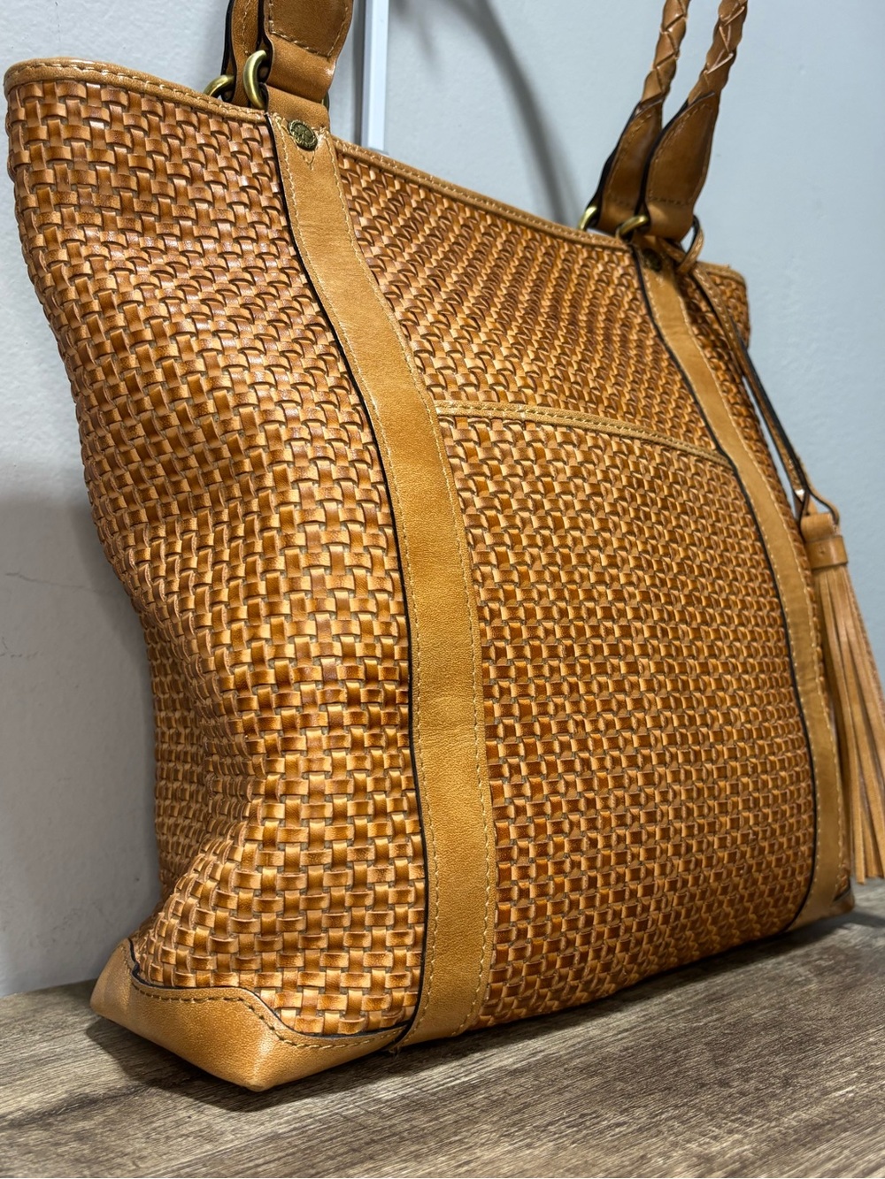 Patricia Nash Rena Woven Leather Tote Bag - Picture 5 of 11